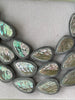 Abalone Shell Inlay to Horn Irregular Teardrop