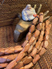 Wood Barrel Tube Diamond Hand Cut Palm Wood Rectangular