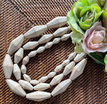 Wood White Natural Football Diamond Hand Cut