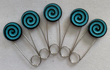Blue/Black Spiral Brooch