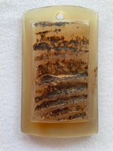 Pendant Horn Rectangle Hand Carved