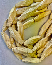 Wood Twist 4 Sided Tube White Natural Wood (Hand Carved Polished)